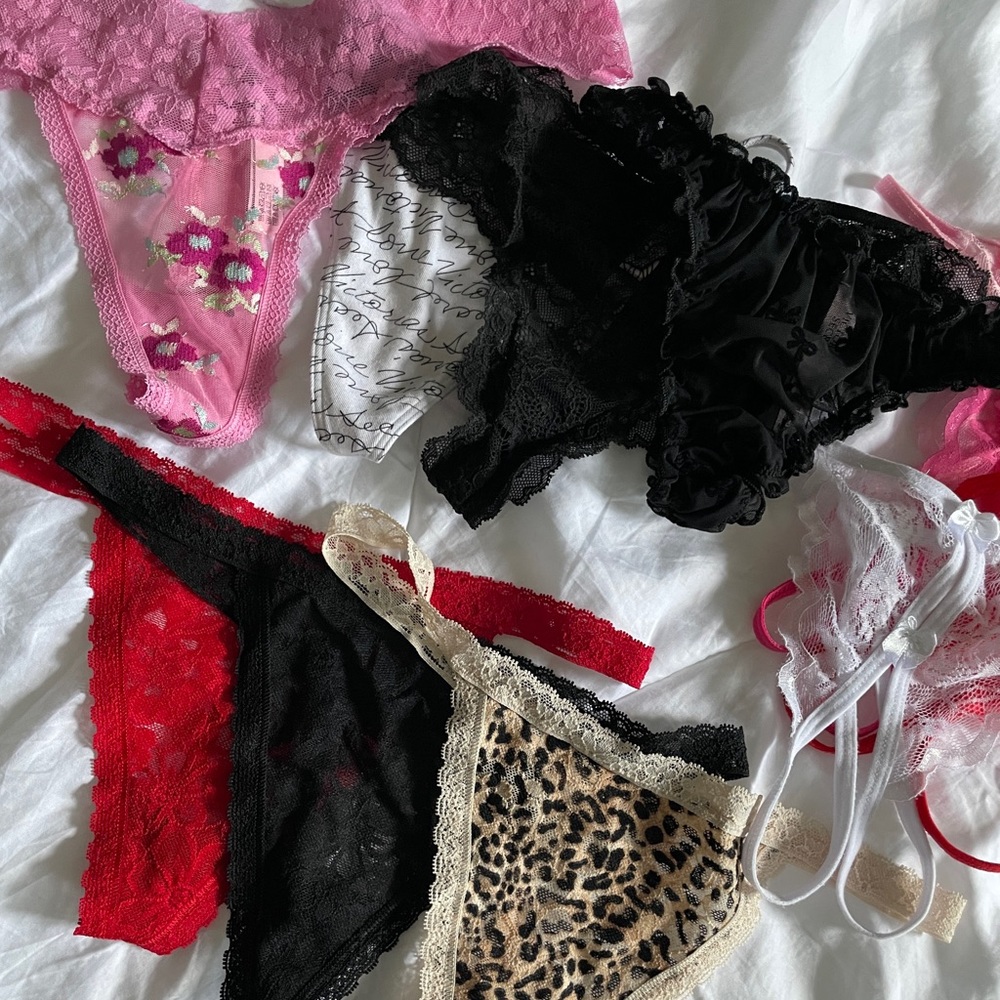 NWOT Bundle of 11 VS Victoria’s Secret Lace Thongs and Crotchless Panties